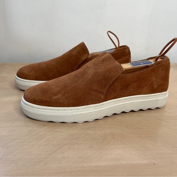 J/Slides Perrie Sneaker Brown Suede Leather Casual Shoe Women's Size 8 - Picture 1 of 10